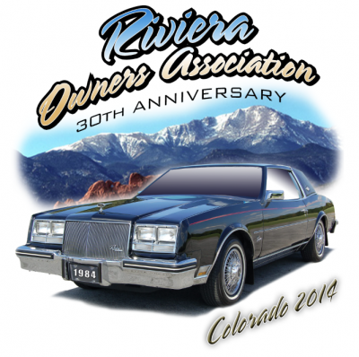 2014 Meet design to celebrate ROA's 30th Anniversary
A 1984 Riviera with Pikes Peak in the background
