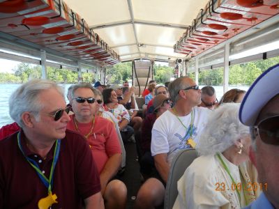 Over 74 members toured Branson Lake in several Old Navy amphibious "Duck"
