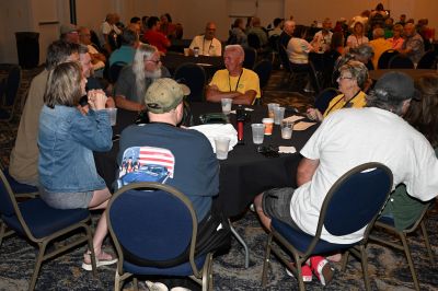 Members enjoying the A/C in the ROA Hospitality Room
