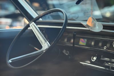 A Cowboy Hat hanging from the Mirror in a Second Generation
