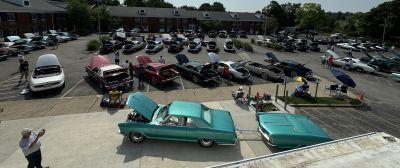 Most of the Show Field from the hotel Roof … Hoods and Trunks open
