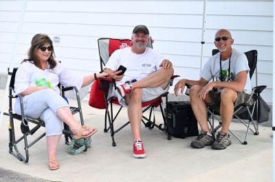 Some found or “made” their own Shade for a Break ...
Does Jason look like the cat that ate the mouse; he was just on the ROOF getting pictures
