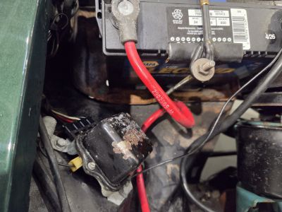 Original Engine Compartment details … Original Battery/Regulator Wiring
